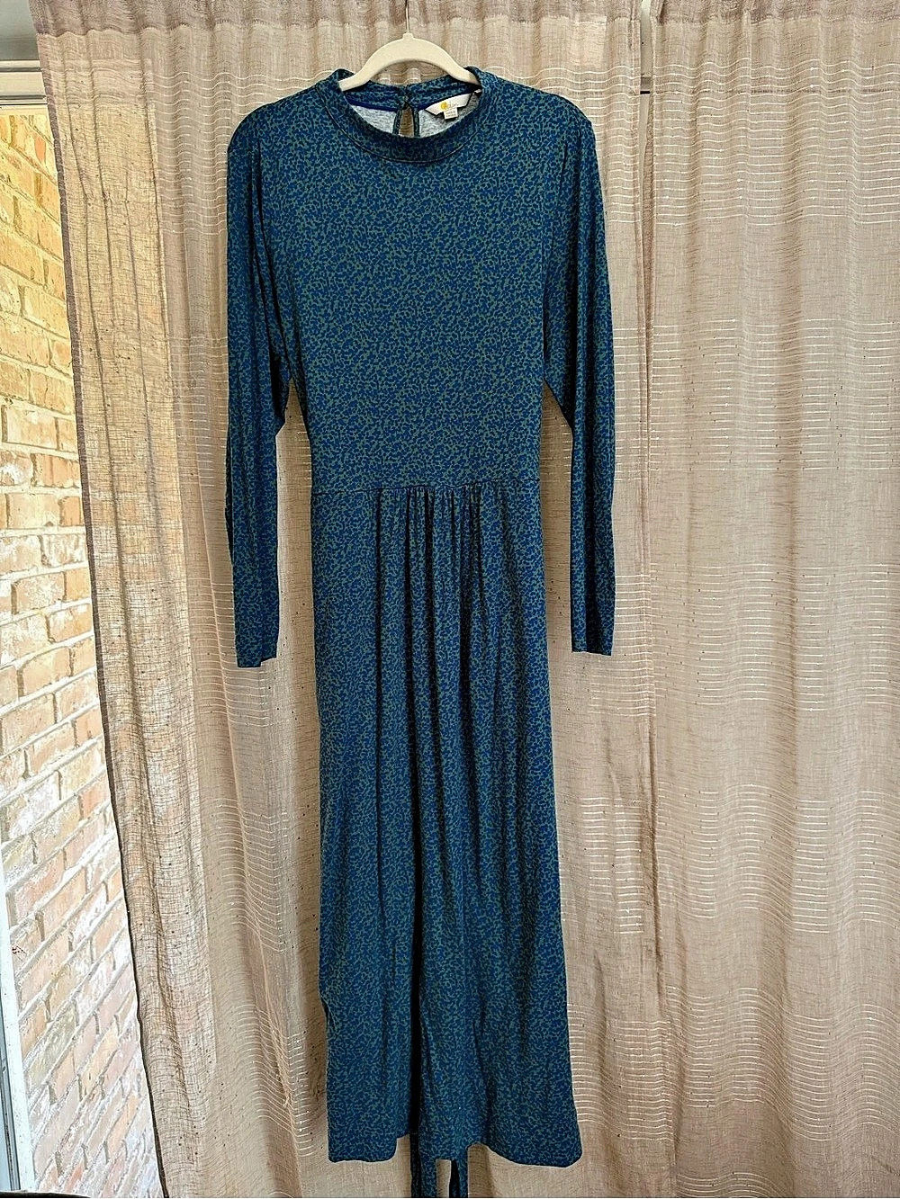 Boden Animal Print Maxi Dress Blue & Green Size 16/18